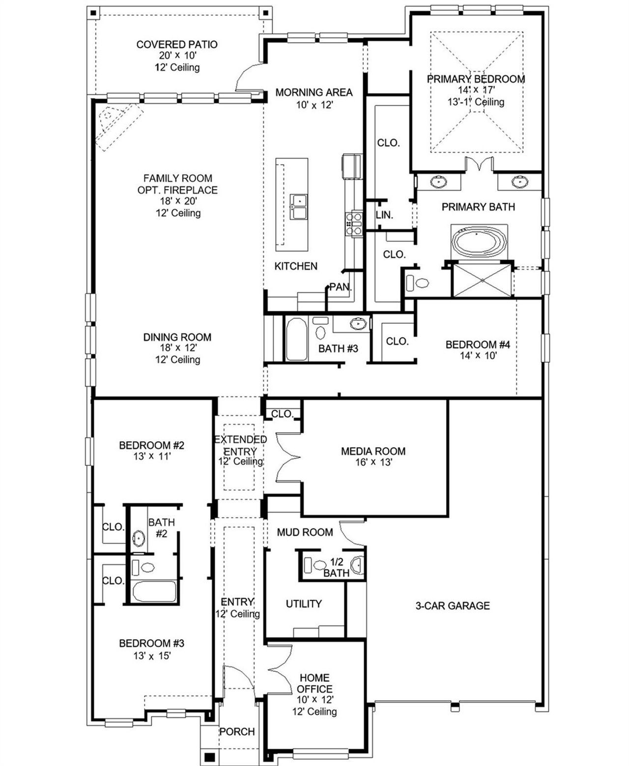 2D floor plan layout of this home in Everly, Hockley, TX (Image 2).
