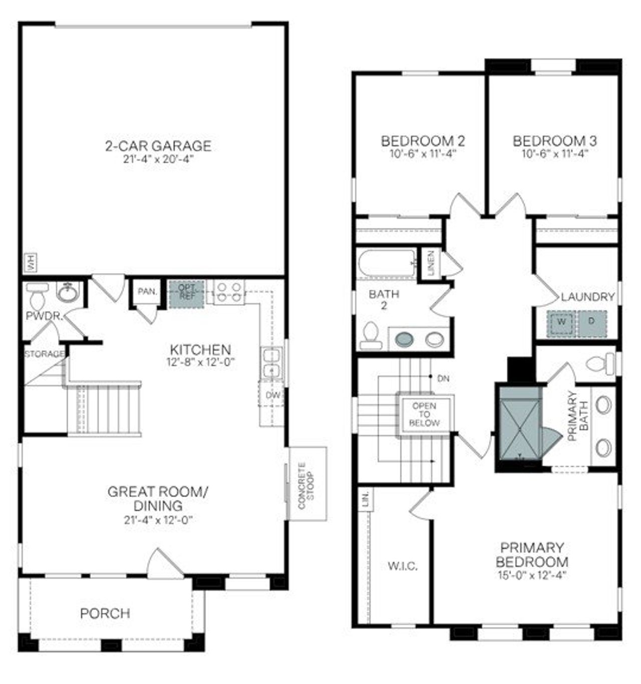 2D floor plan layout of this home in Ironwood Villages at North Creek, Queen Creek, AZ (Image 2).