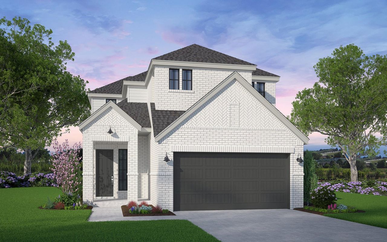 Representative exterior photo of a completed home built from the Rutgers by Brookfield Residential in Midline, Webster, TX (Image 2).