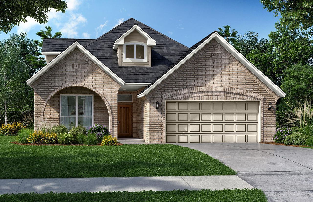 Representative exterior photo of a completed home built from the Windsor by Home Creations in Grand Oaks Reserve, Cleveland, TX (Image 2).