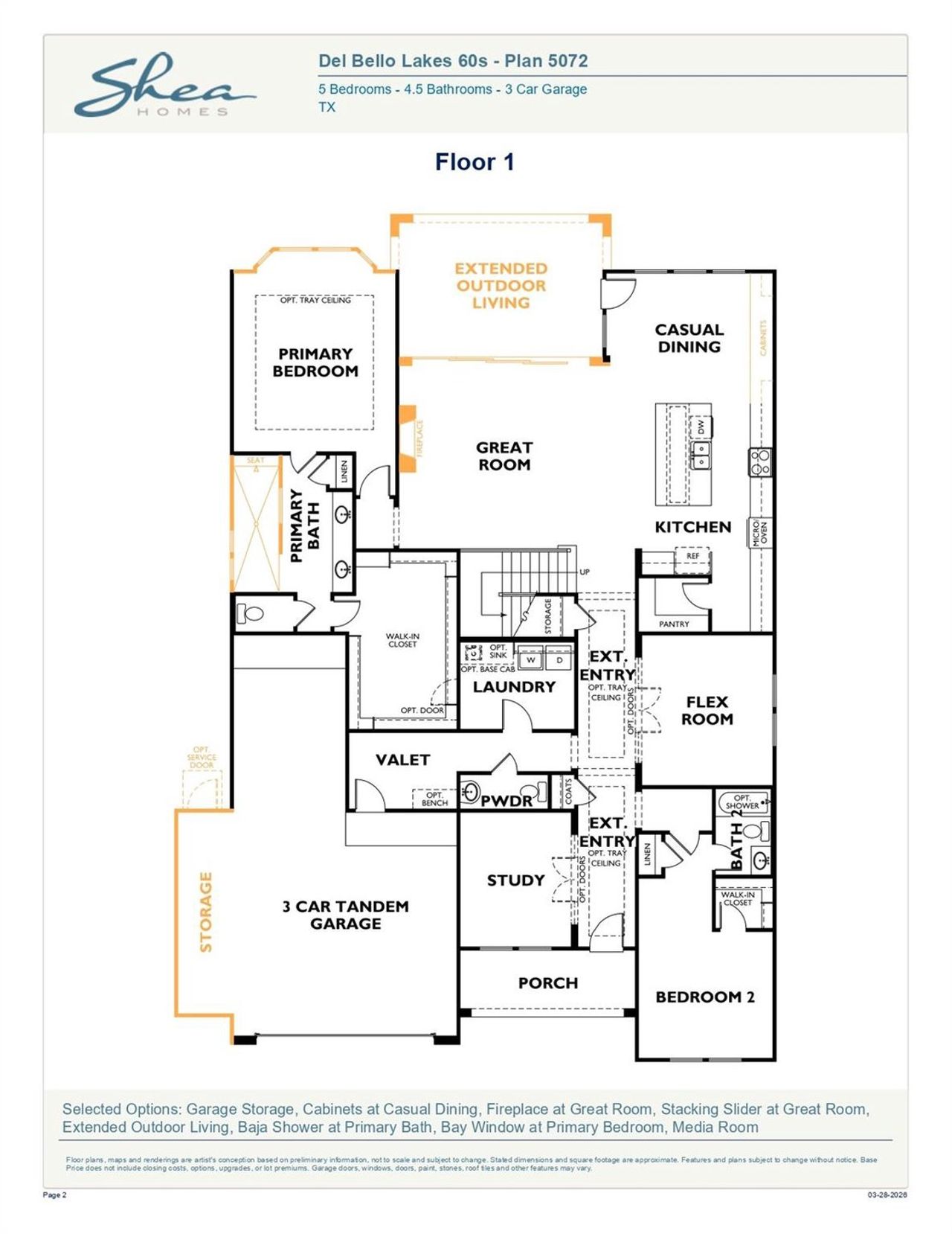 2D floor plan layout of this home in Del Bello Lakes 60', Manvel, TX (Image 2). 2D floor plan layout of this home in Del Bello Lakes 60', Manvel, TX (Image 2).