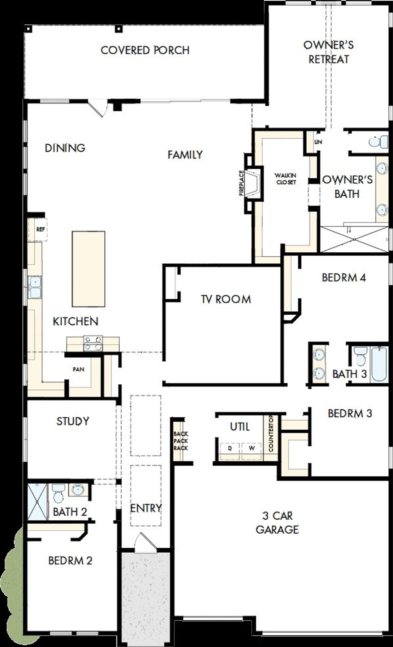 2D floor plan layout of this home in Prairieland Village - Summit Collection, Cypress, TX (Image 2).