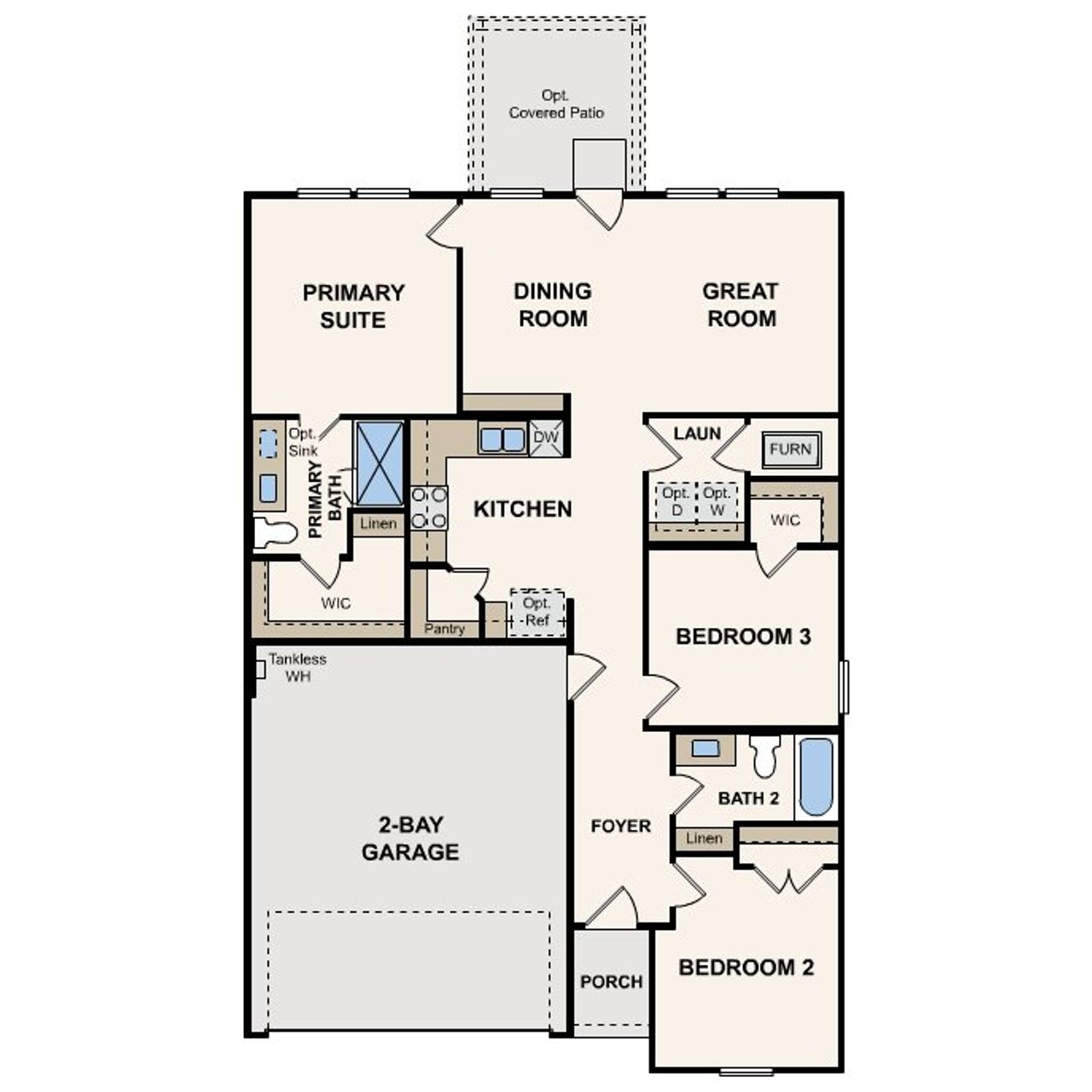2D floor plan layout for the Wren by Century Communities in Mirabella, Brookshire, TX (Image 2). 2D floor plan layout for the Wren by Century Communities in Mirabella, Brookshire, TX (Image 2).