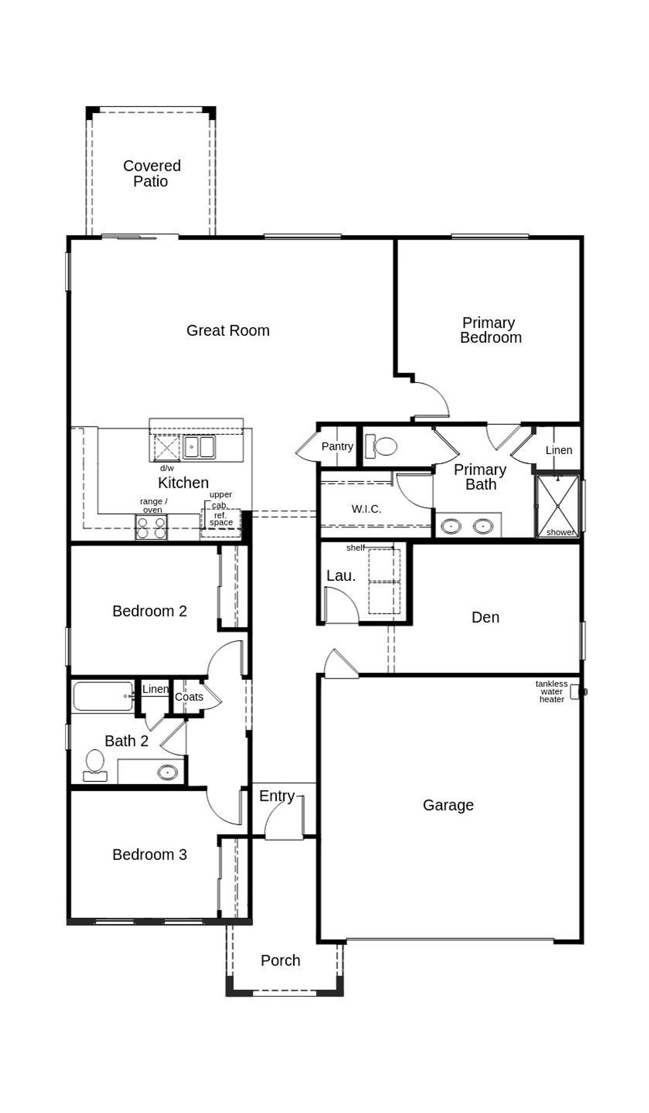 2D floor plan layout of this home in Mandarina Horizon, Marana, AZ (Image 2).