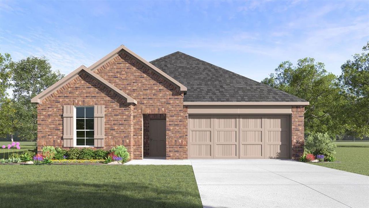 Front exterior of a new home in Lakewood Trails, Forney, TX, highlighting curb appeal (Image 2).
