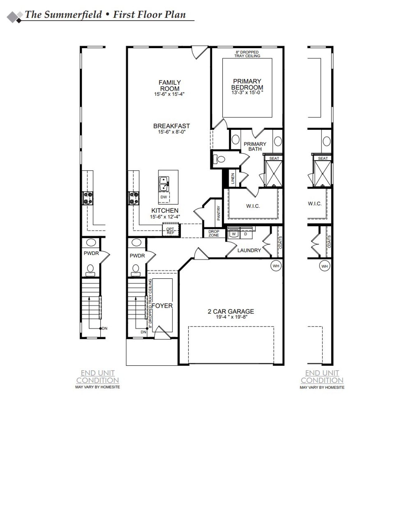 2D floor plan layout of this home in Harbor Crossing, Greensboro, NC (Image 2).