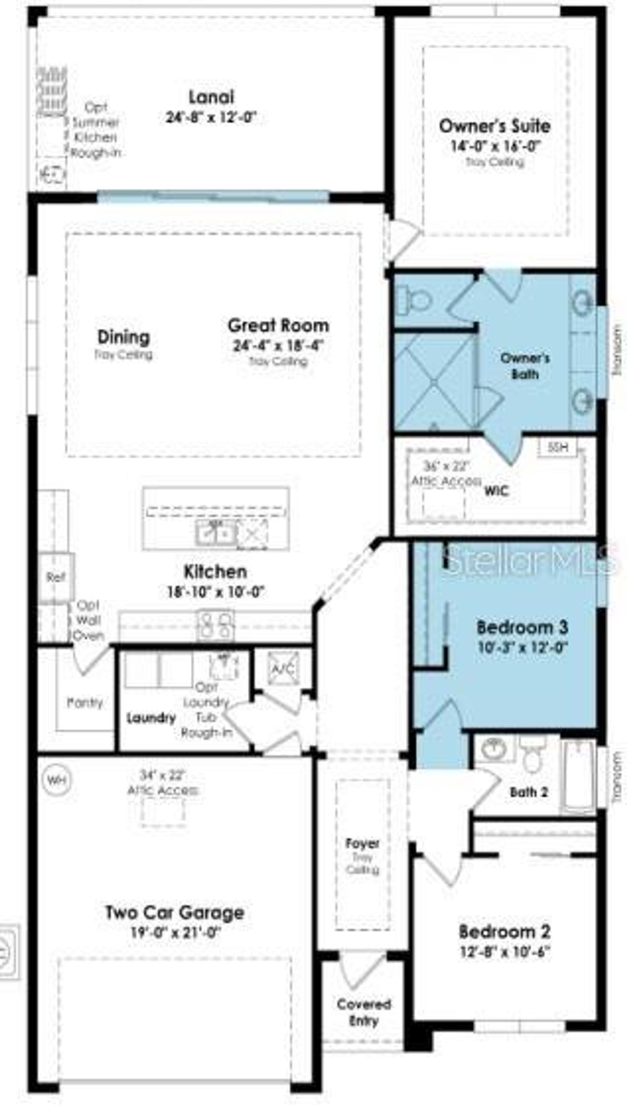2D floor plan layout of this home in The Reserve at Victoria, Deland, FL (Image 2).