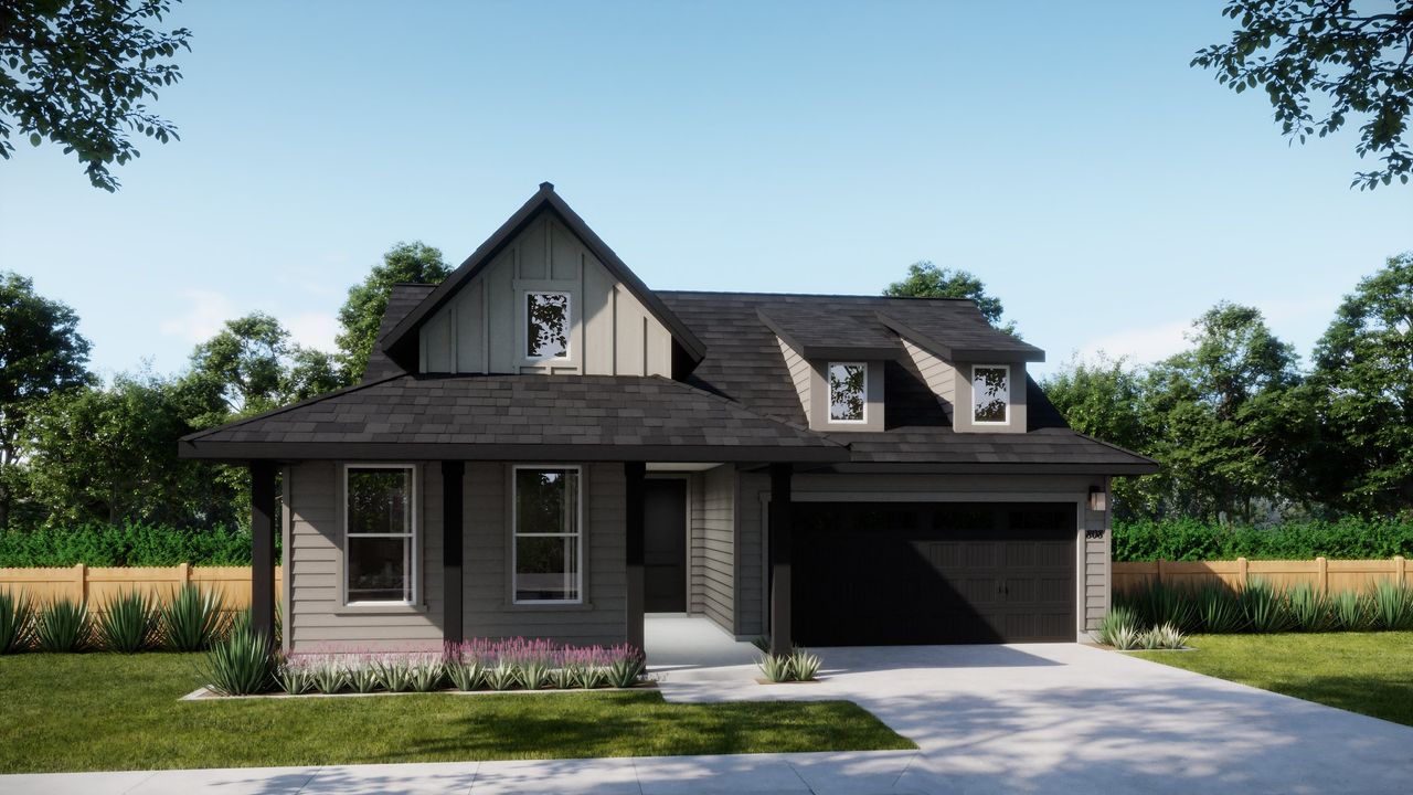 Representative exterior photo of a completed home built from the 4013 by Risewell Homes in Parkton Square, Kyle, TX (Image 2).