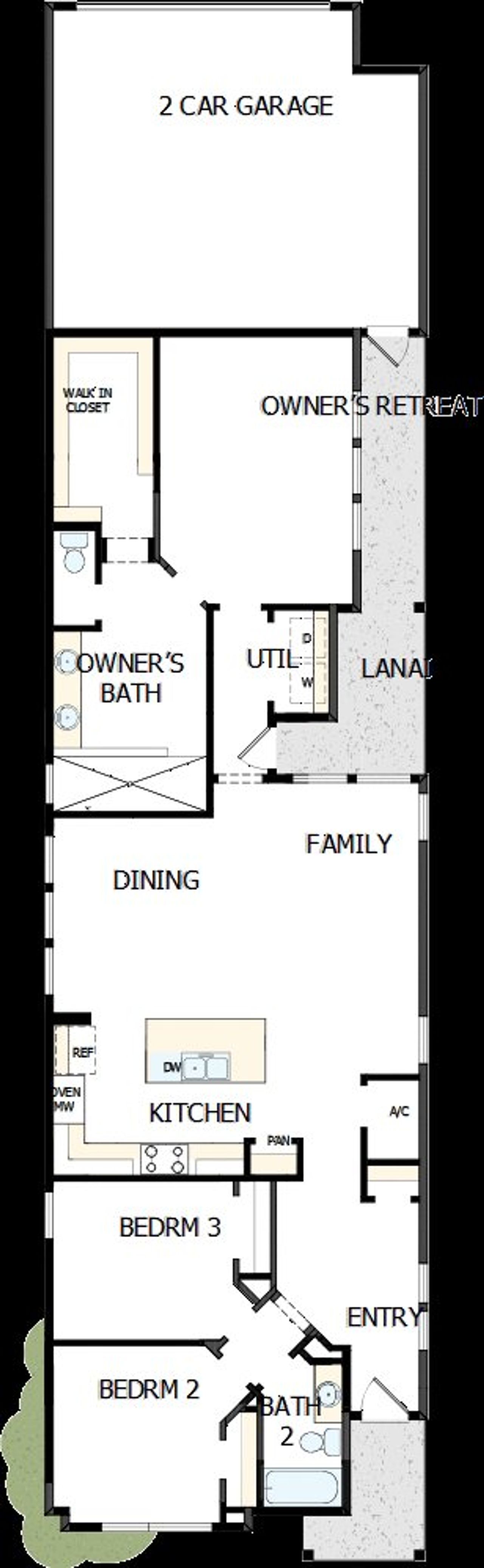 2D floor plan layout of this home in Weslyn Park in Sunbridge 34', St. Cloud, FL (Image 2).