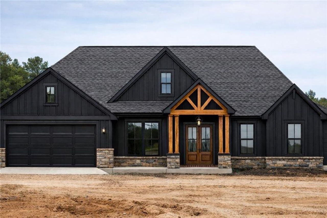 Front exterior of a new home in , Hiram, GA, highlighting curb appeal (Image 2). Front exterior of a new home in , Hiram, GA, highlighting curb appeal (Image 2).