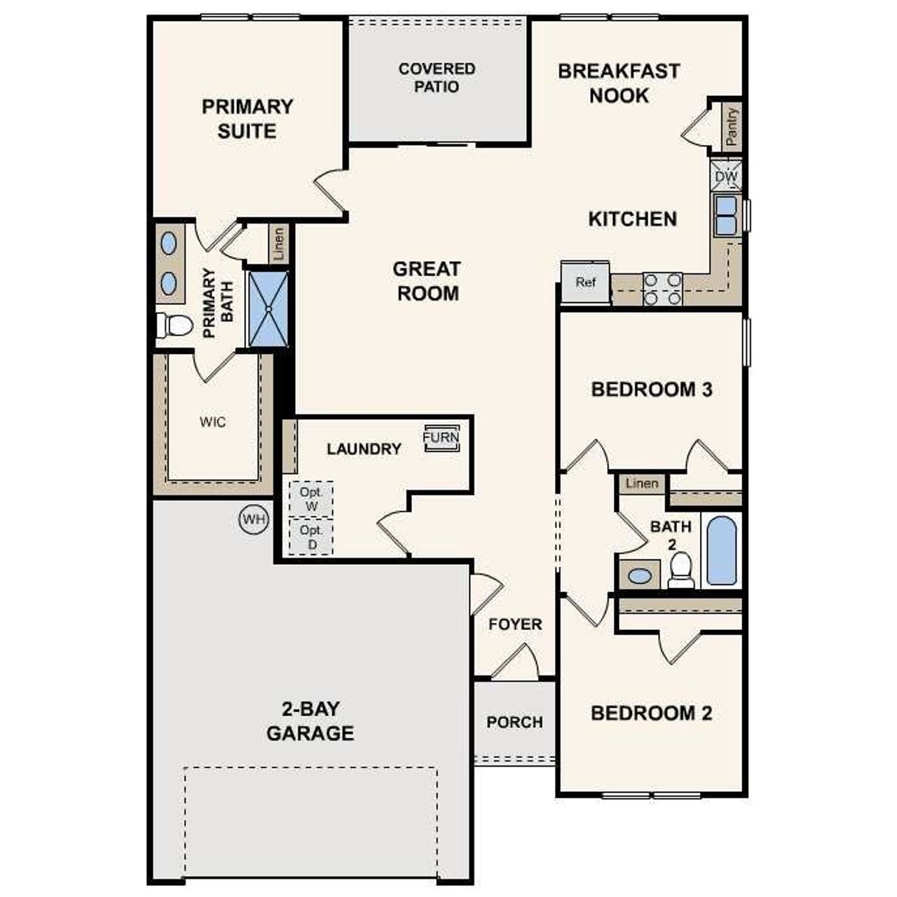 2D floor plan layout of this home in Urban's Place, Chatsworth, GA (Image 2).