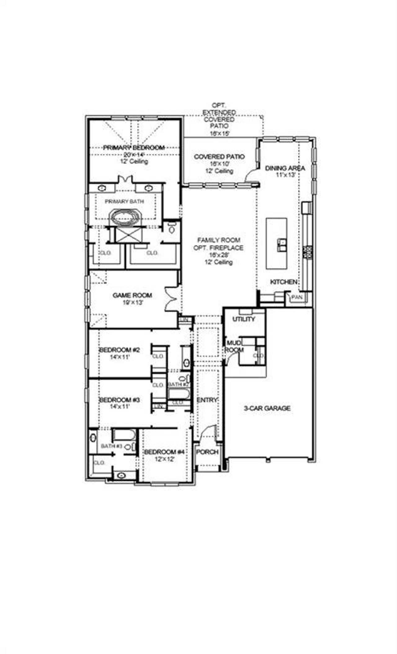 2D floor plan layout of this home in Ramble, Celina, TX (Image 2).