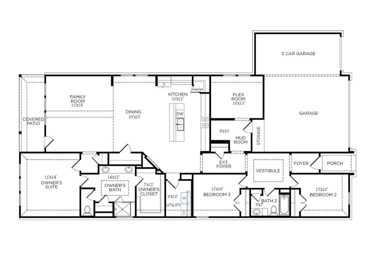 2D floor plan layout of this home in Lago Mar 50' & 55', Texas City, TX (Image 2). 2D floor plan layout of this home in Lago Mar 50' & 55', Texas City, TX (Image 2).