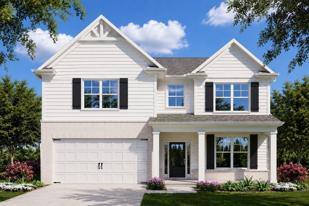 Representative exterior photo of a completed home built from the Lakewood by McKinley Homes in Mulberry Summit, Flowery Branch, GA (Image 2).