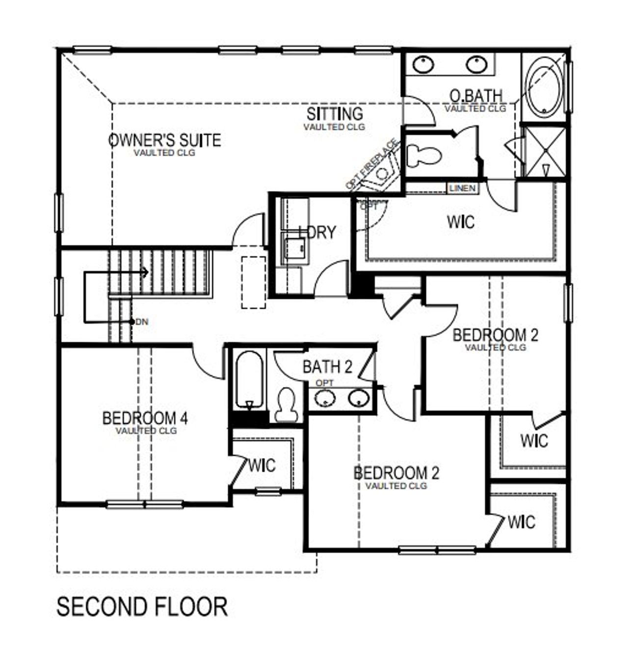 2D floor plan layout for the Clifton by Rockhaven Homes in Tell River, Atlanta, GA (Image 2).