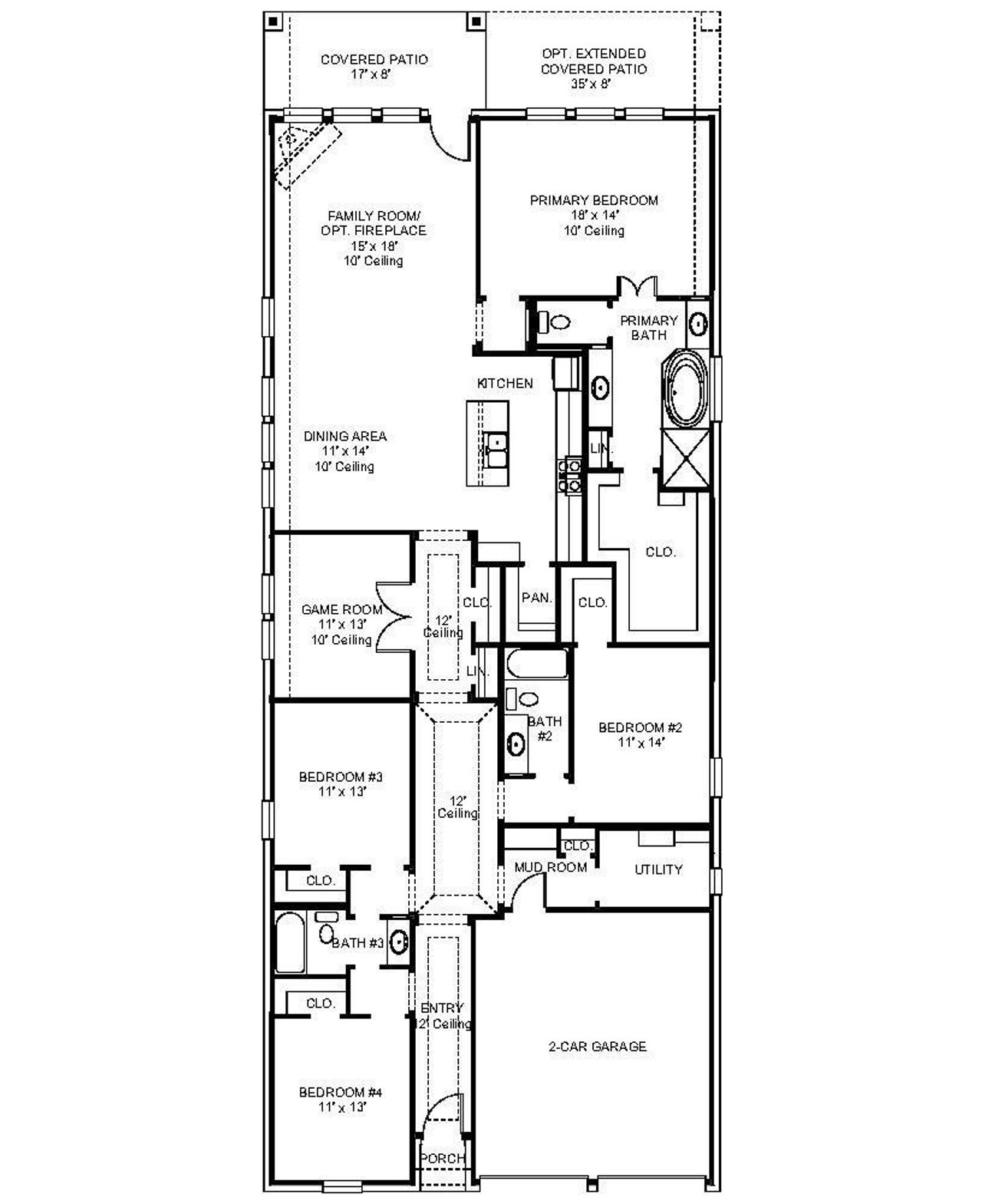 2D floor plan layout of this home in Cross Creek West, Fulshear, TX (Image 2).