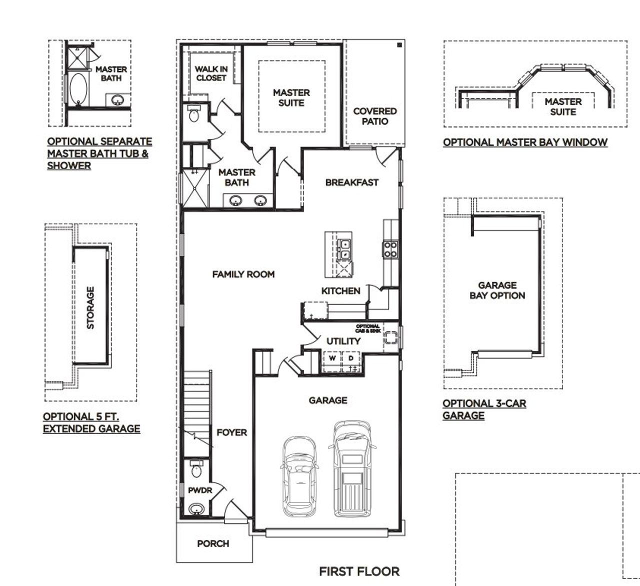 2D floor plan layout for the The Sullivan by McKinley Homes in Colony at Pinehurst, Pinehurst, TX (Image 2).