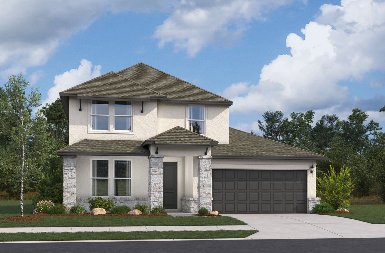 Representative exterior photo of a completed home built from the Salado by Beazer Homes in Flat Creek, Castroville, TX (Image 2).