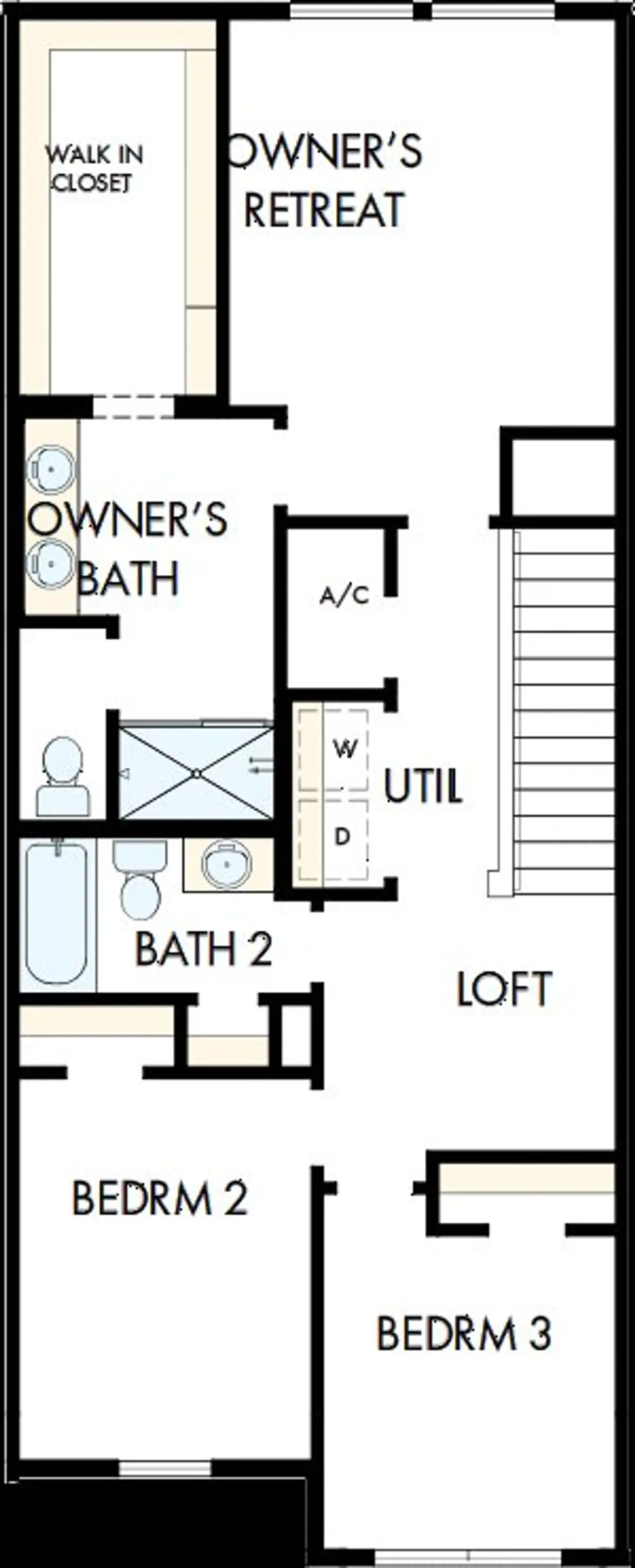 2D floor plan layout of this home in Preserve at The Cays – The Harbor Series, Daytona Beach, FL (Image 2).