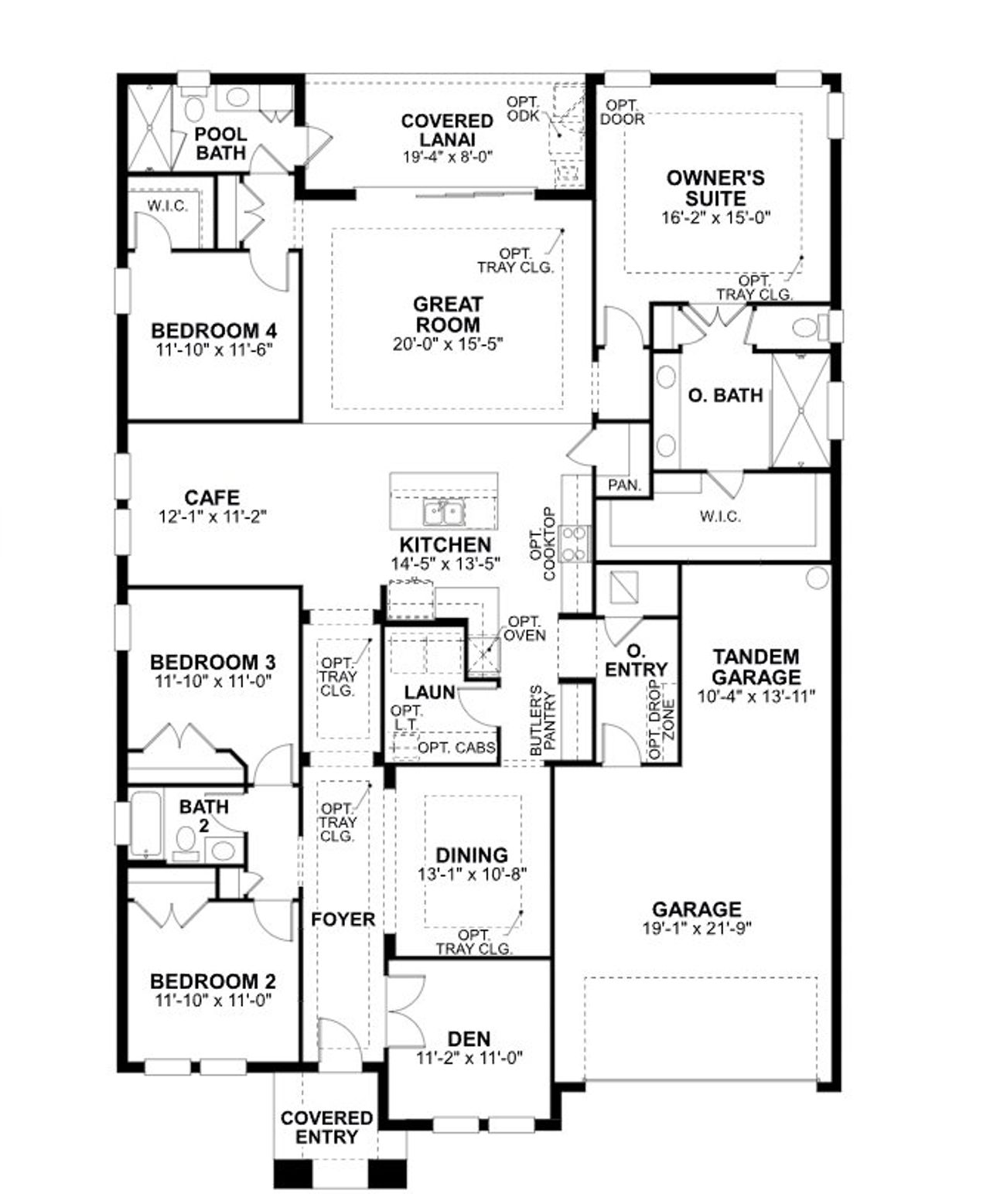 2D floor plan layout of this home in Sweetwater at Lakewood Ranch, Lakewood Ranch, FL (Image 2).