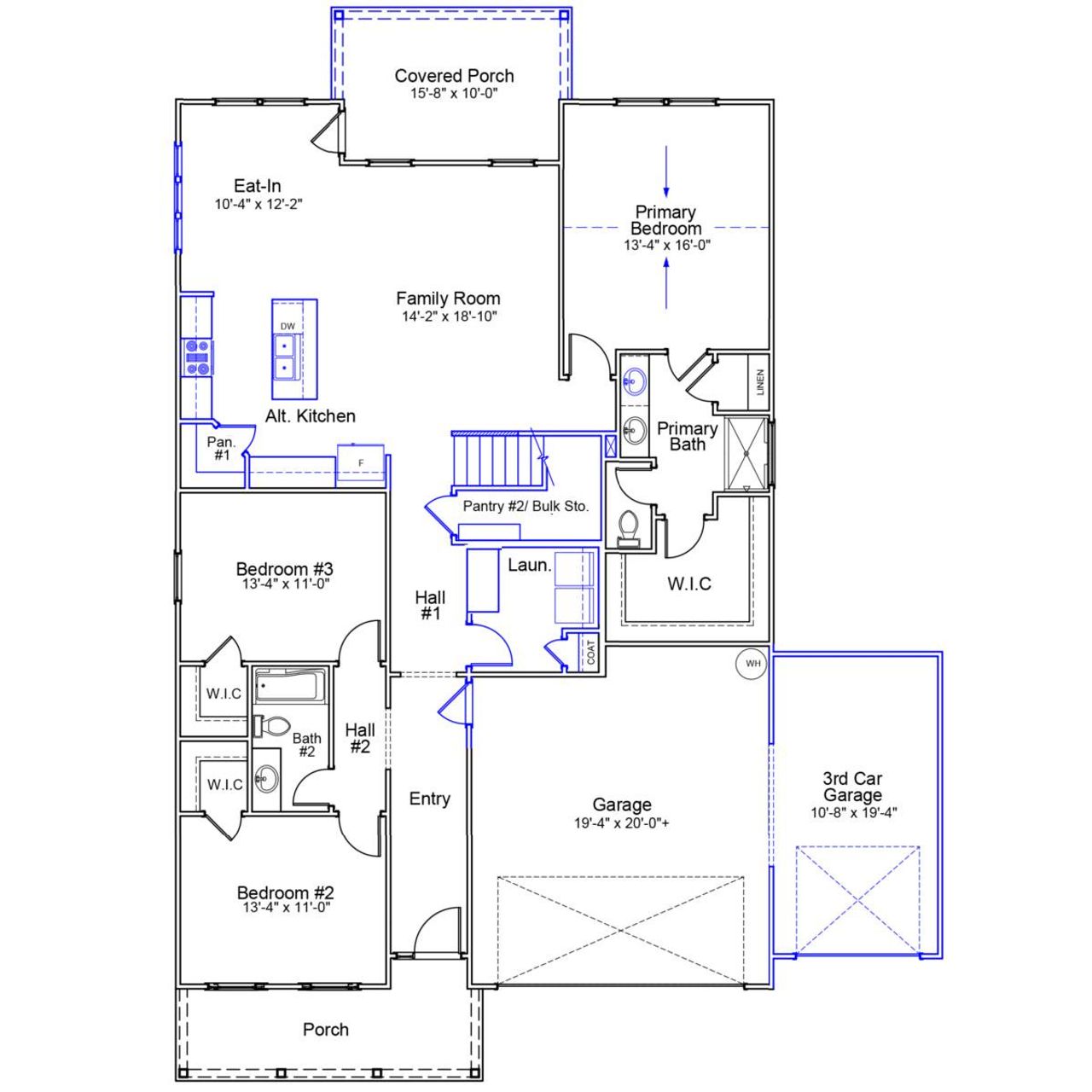 2D floor plan layout of this home in Allston Park, Calabash, NC (Image 2).