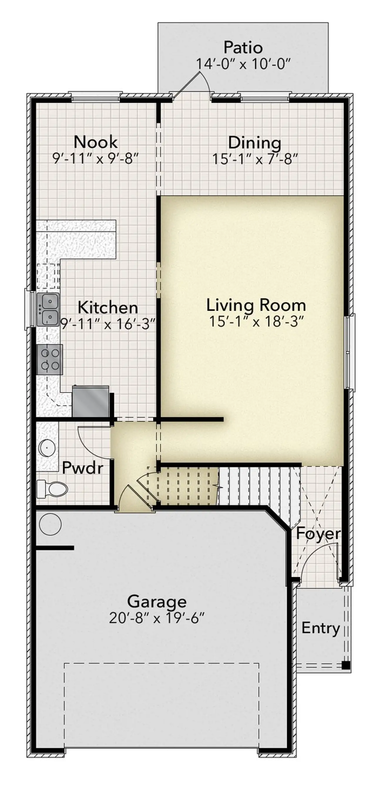 2D floor plan layout of this home in Parkland Place, Pace, FL (Image 2).
