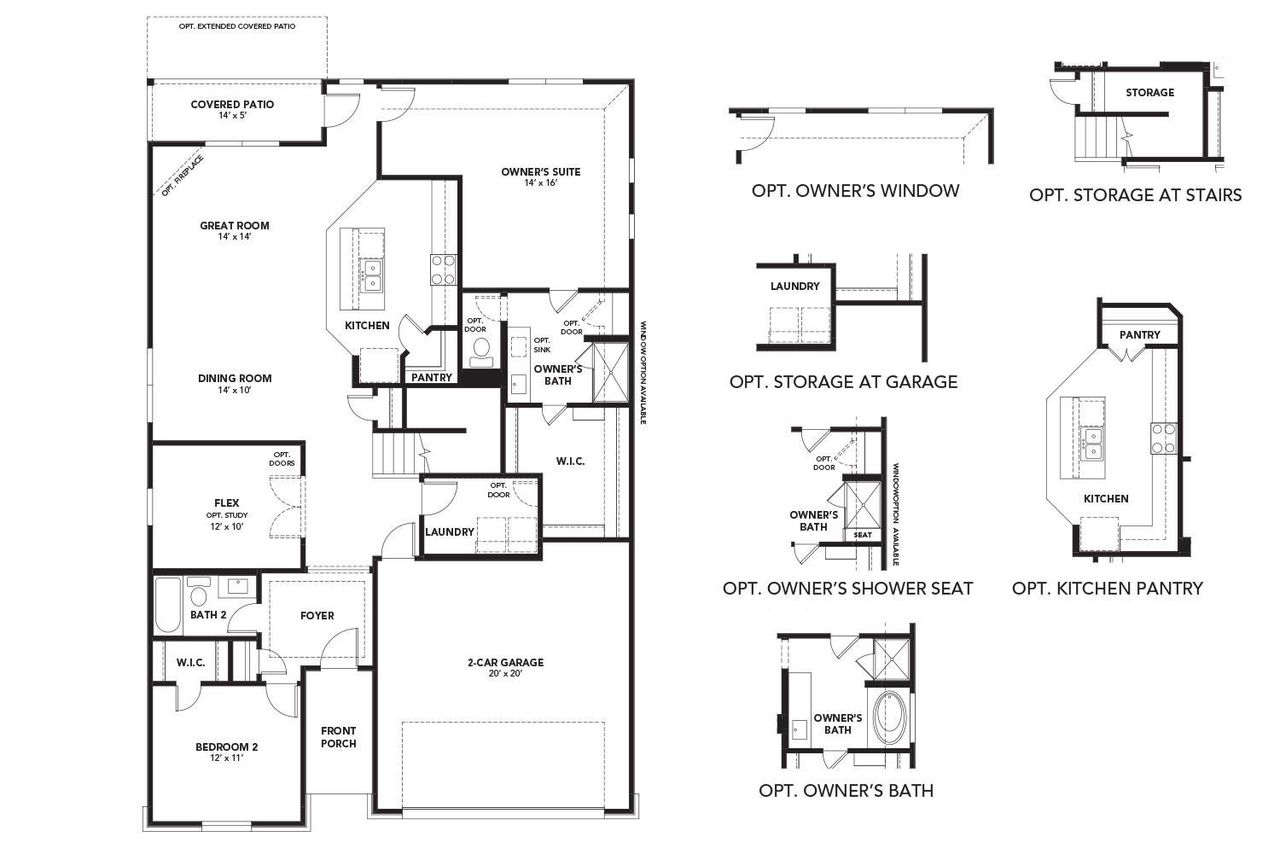 2D floor plan layout of this home in Carillon, Manor, TX (Image 2).