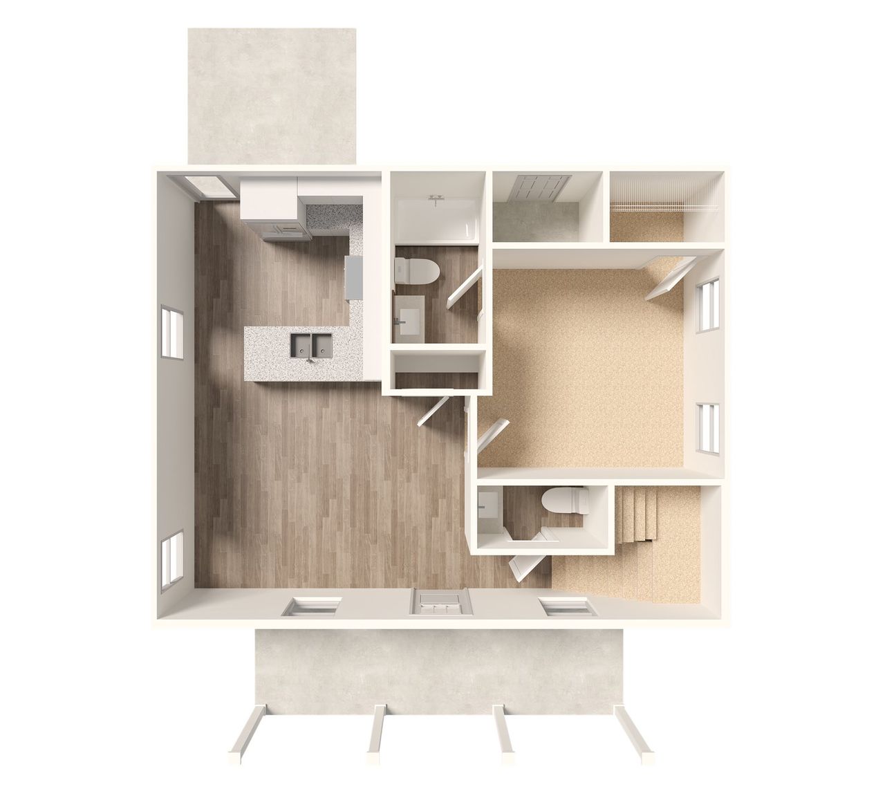 2D floor plan layout for the Tyler II by Foundation Home Builders LLC in Pinnix Loop, Burlington, NC (Image 2).