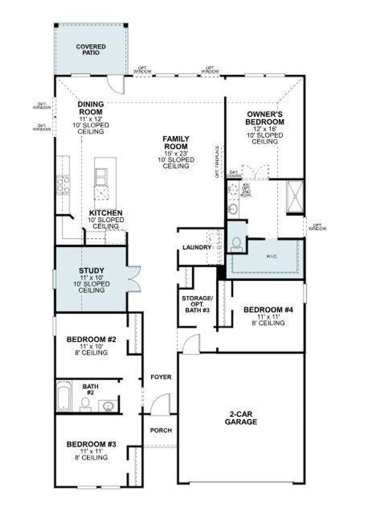2D floor plan layout of this home in Lane Ranch, Sanger, TX (Image 2). 2D floor plan layout of this home in Lane Ranch, Sanger, TX (Image 2).