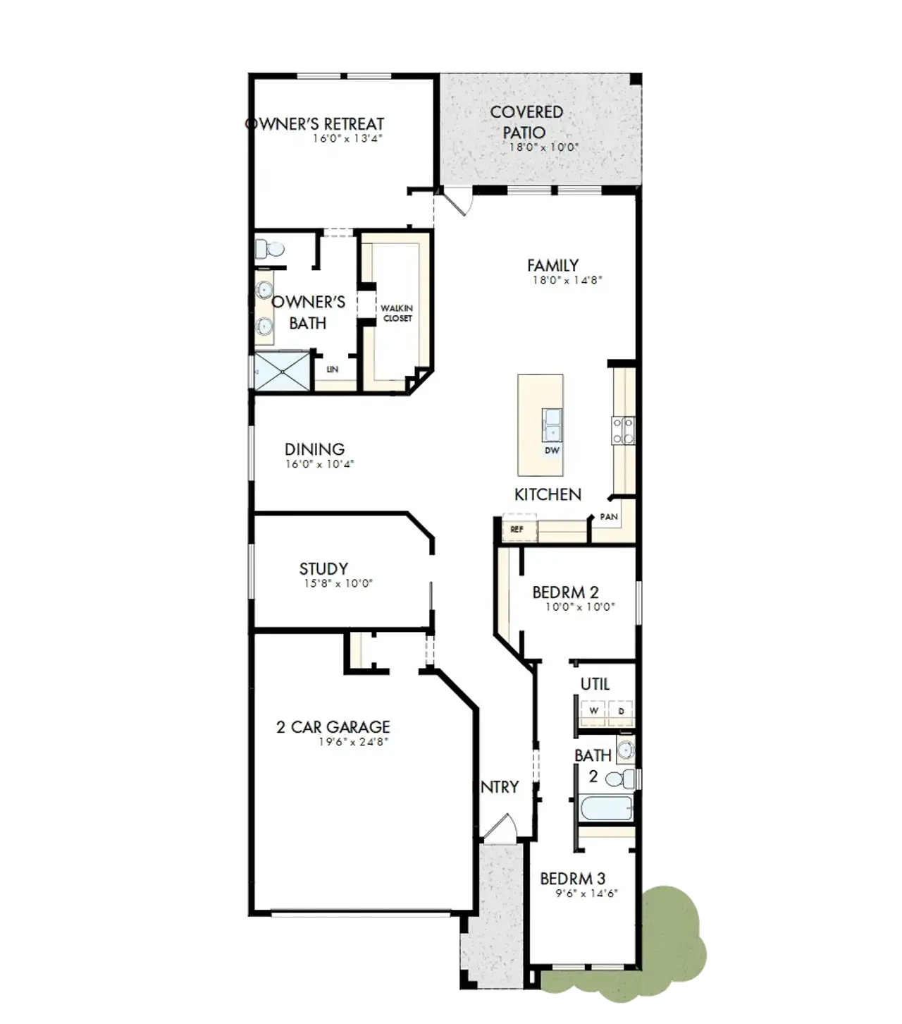 2D floor plan layout of this home in Artesa at Soleo, San Tan Valley, AZ (Image 2).