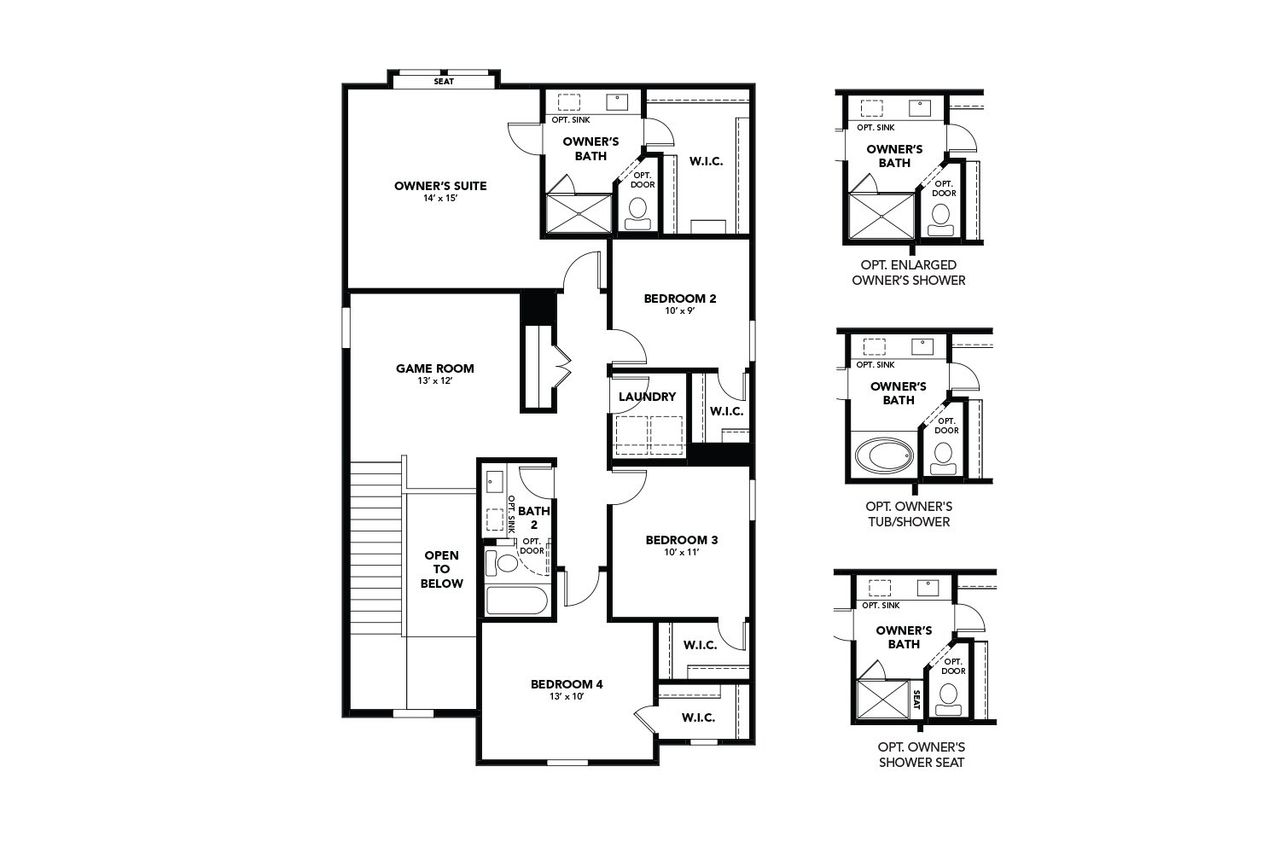 2D floor plan layout for the Polaris by Brightland Homes in Walden Pond, Forney, TX (Image 2). 2D floor plan layout for the Polaris by Brightland Homes in Walden Pond, Forney, TX (Image 2).