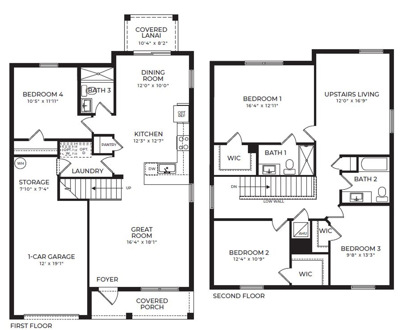 2D floor plan layout of this home in Hunters Manor, Pompano Beach, FL (Image 2).