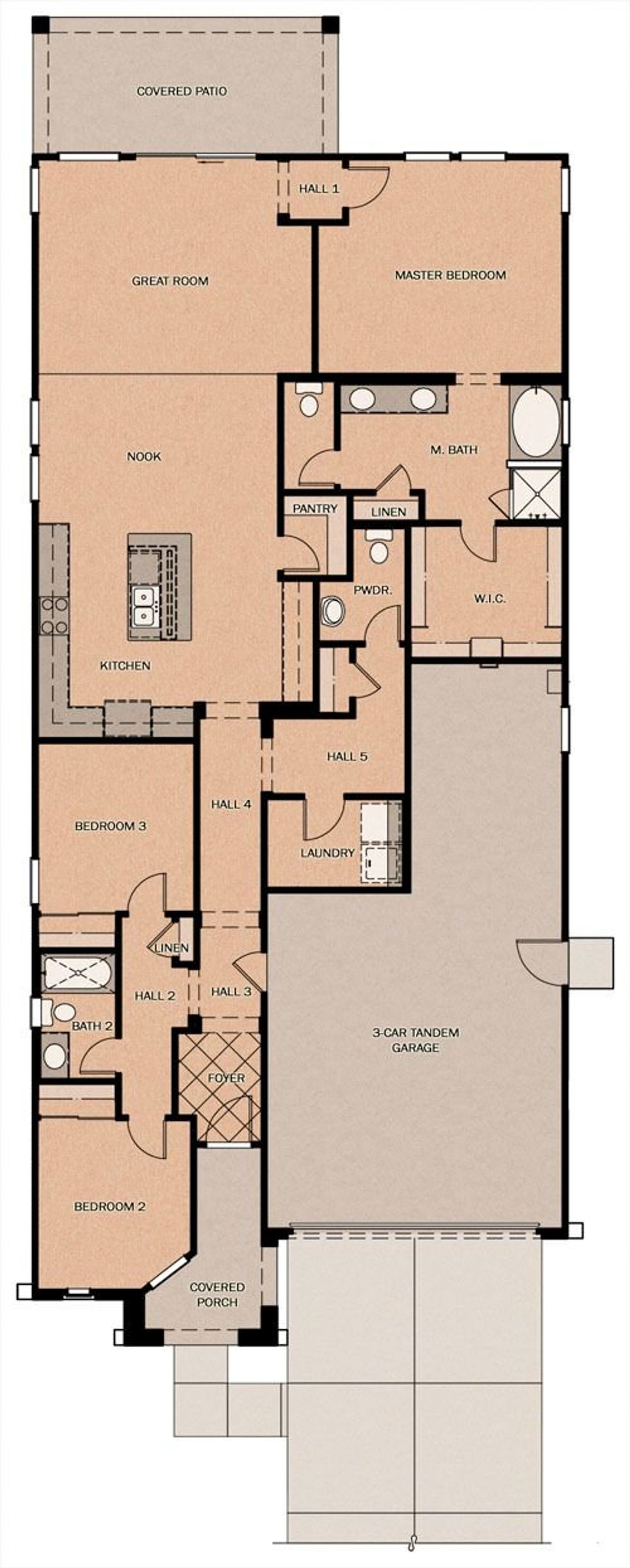 2D floor plan layout of this home in Meadows at Barney Farms, Queen Creek, AZ (Image 2). 2D floor plan layout of this home in Meadows at Barney Farms, Queen Creek, AZ (Image 2).