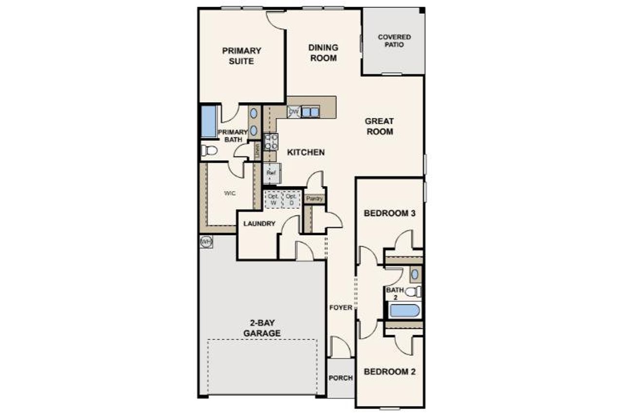 2D floor plan layout of this home in DL Ranch, Lake Havasu City, AZ (Image 2).