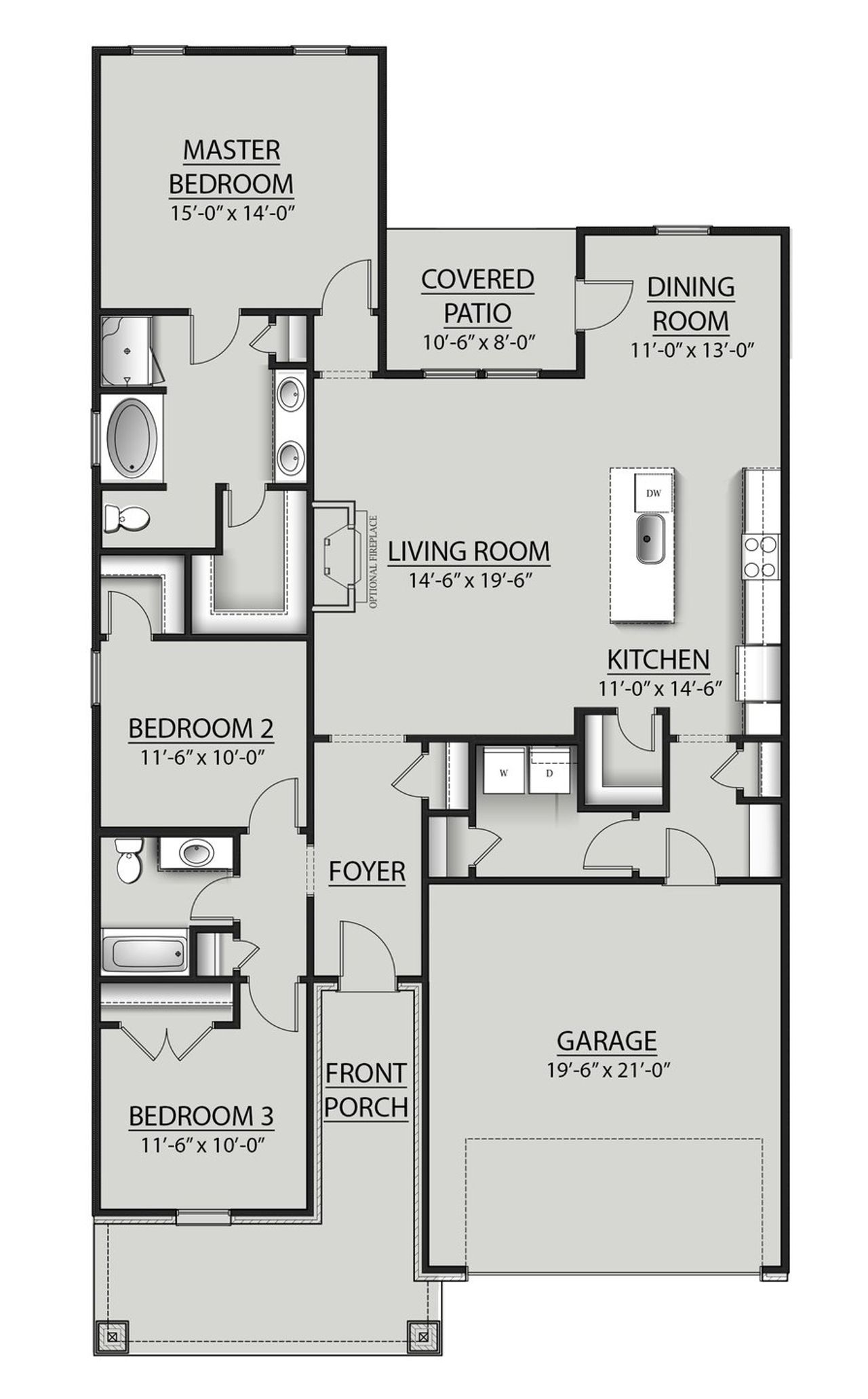 2D floor plan layout for the Newton IV U by DSLD Homes in Mostyn Springs, Magnolia, TX (Image 2).
