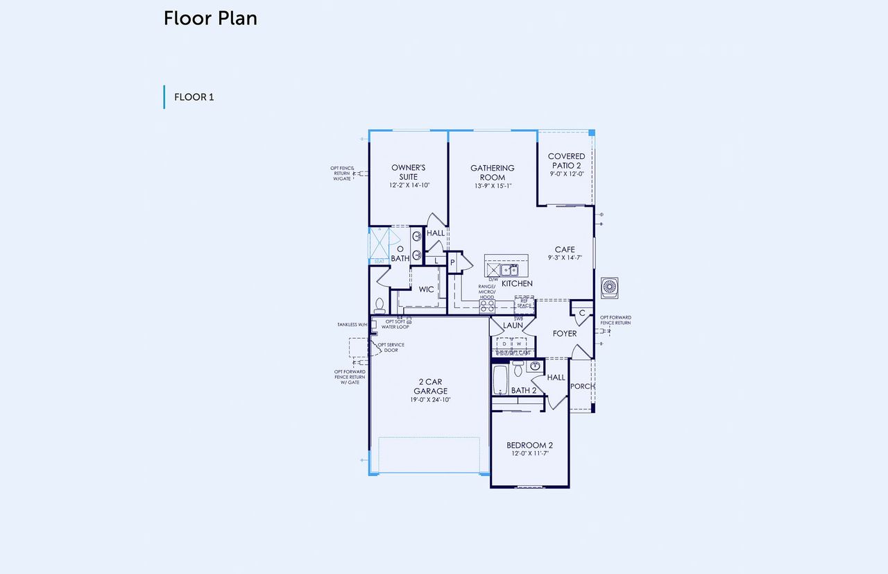 2D floor plan layout of this home in Sun City Anthem at Merrill Ranch, Florence, AZ (Image 2).