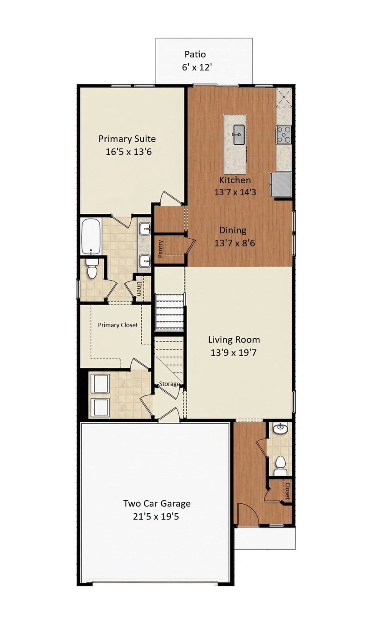 2D floor plan layout for the The Birmingham by Cothran Homes in Miller Park, Greenville, SC (Image 2). 2D floor plan layout for the The Birmingham by Cothran Homes in Miller Park, Greenville, SC (Image 2).