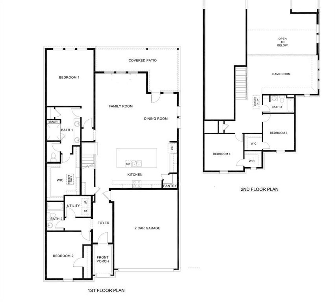 2D floor plan layout of this home in Lilybrooke at Legacy Hills, Celina, TX (Image 2).
