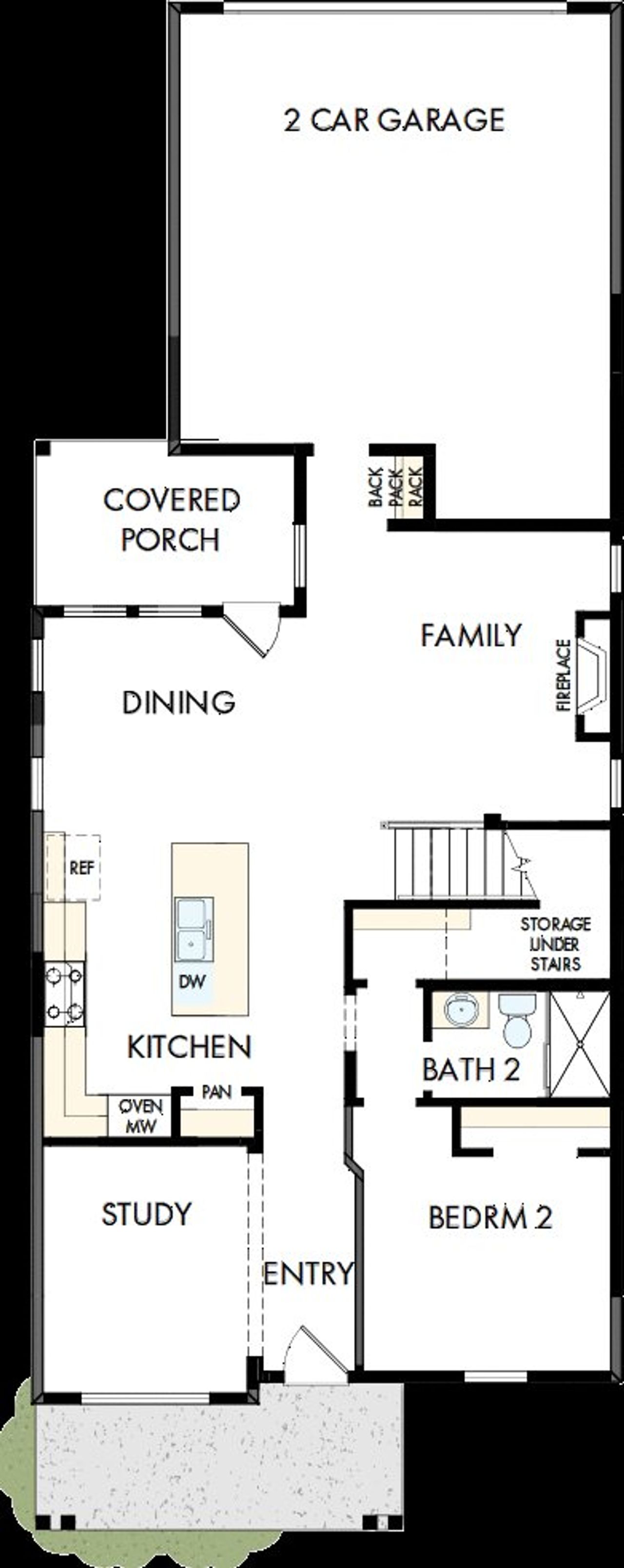 2D floor plan layout of this home in Whitley Preserve – Park Collection, Mint Hill, NC (Image 2).