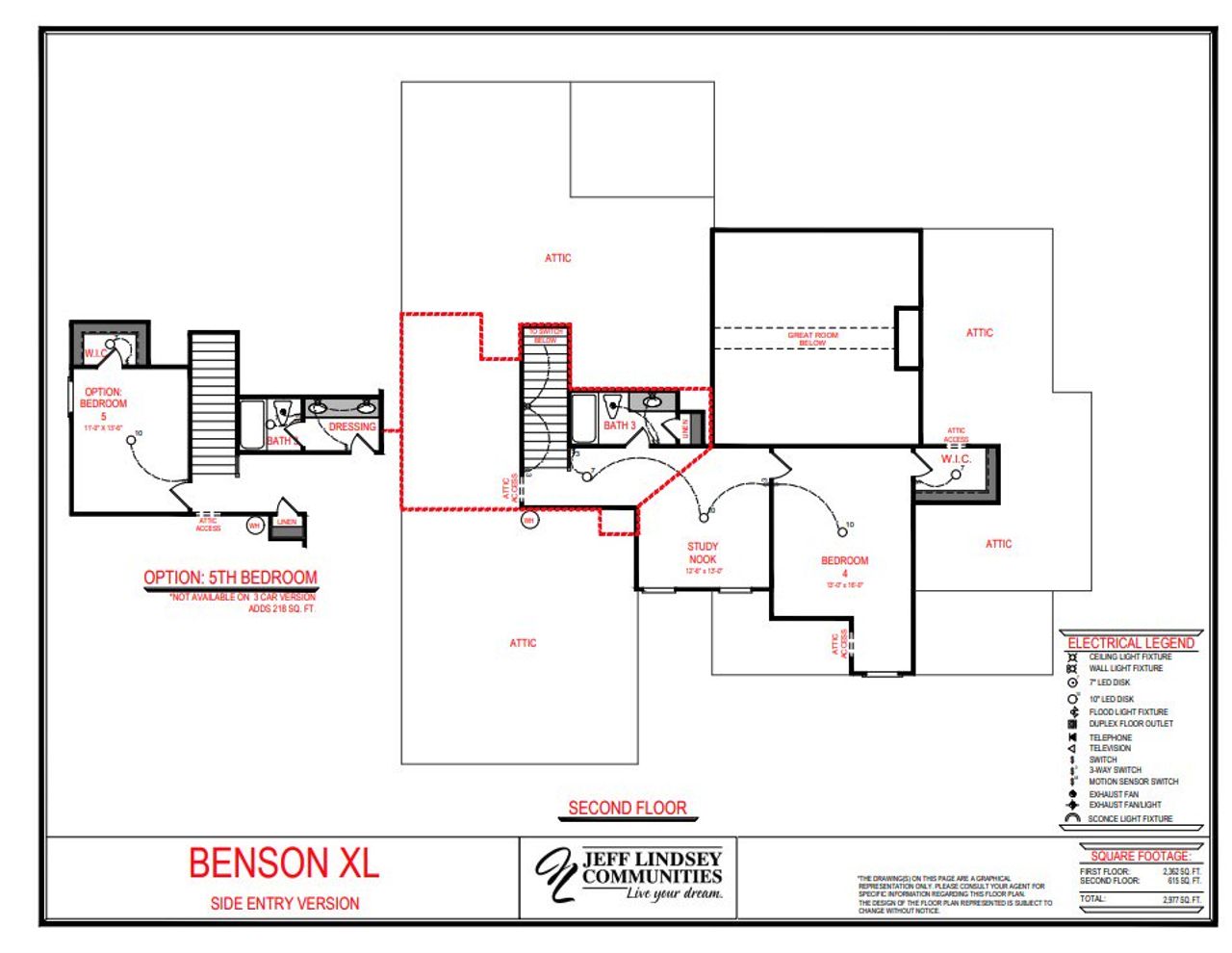 2D floor plan layout for the Benson A XL by Jeff Lindsey Communities in Belle Hall, Newnan, GA (Image 2).