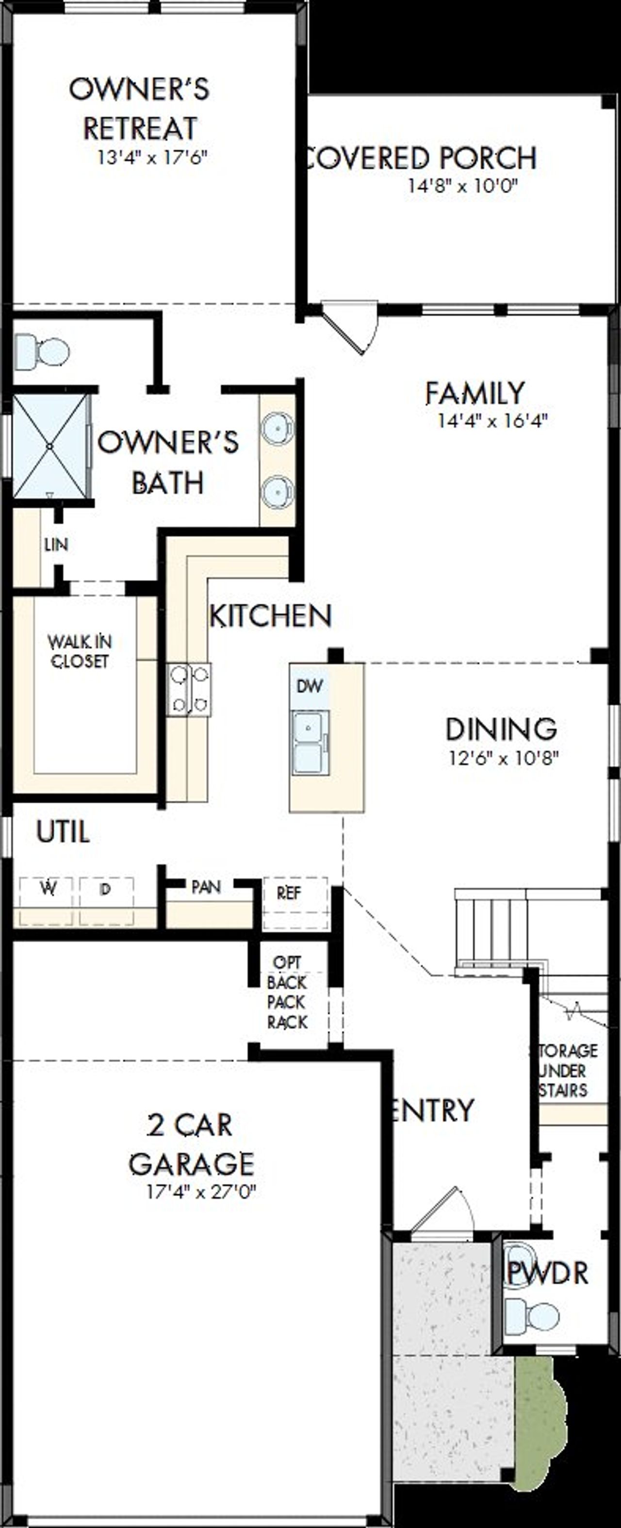 2D floor plan layout of this home in Hidden Springs - The Park Collection, Smyrna, TN (Image 2). 2D floor plan layout of this home in Hidden Springs - The Park Collection, Smyrna, TN (Image 2).