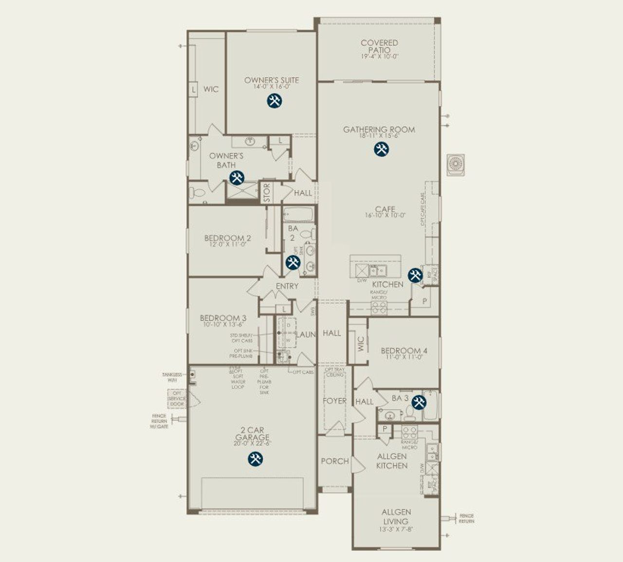 2D floor plan layout of this home in Upper Canyon, Phoenix, AZ (Image 2).