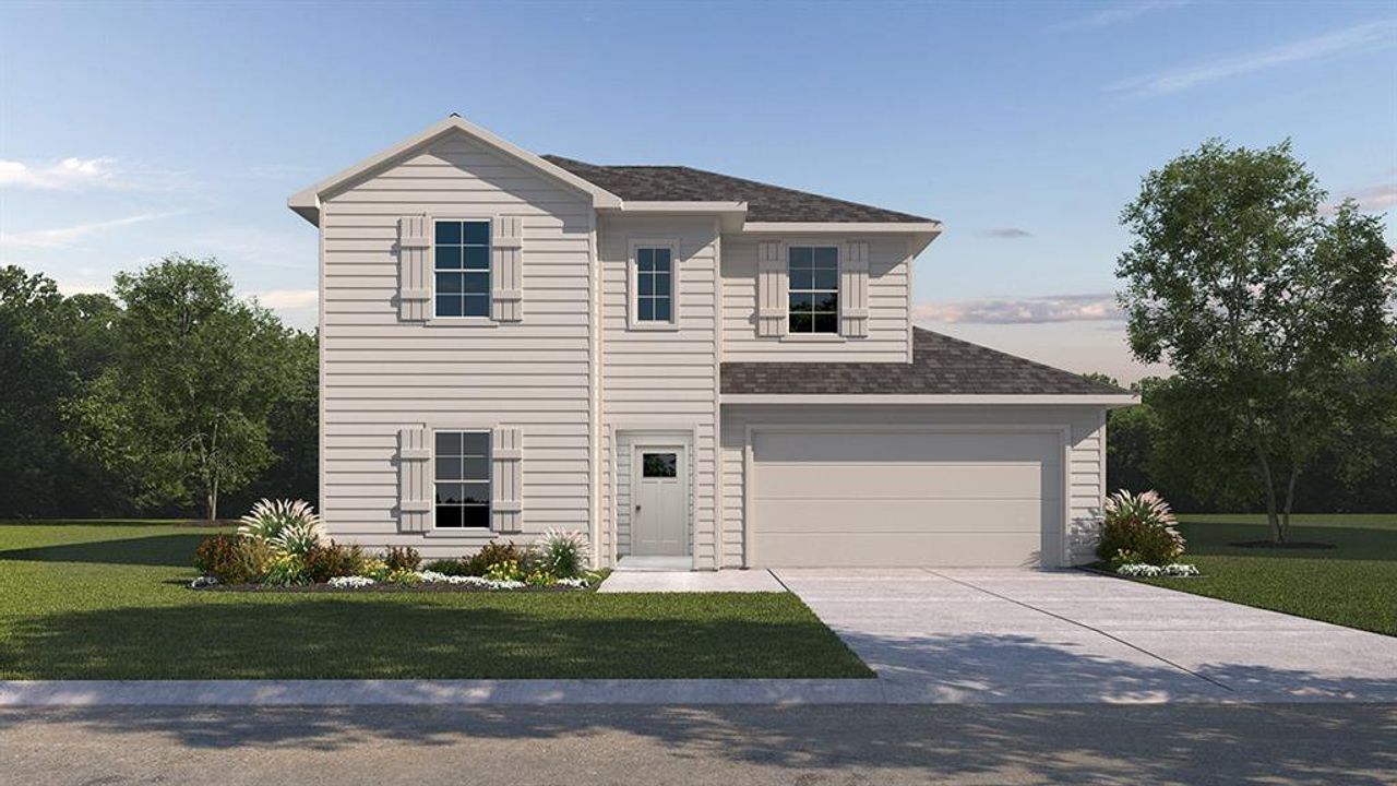 Front exterior of a new home in Wildwood, Royse City, TX, highlighting curb appeal (Image 2).