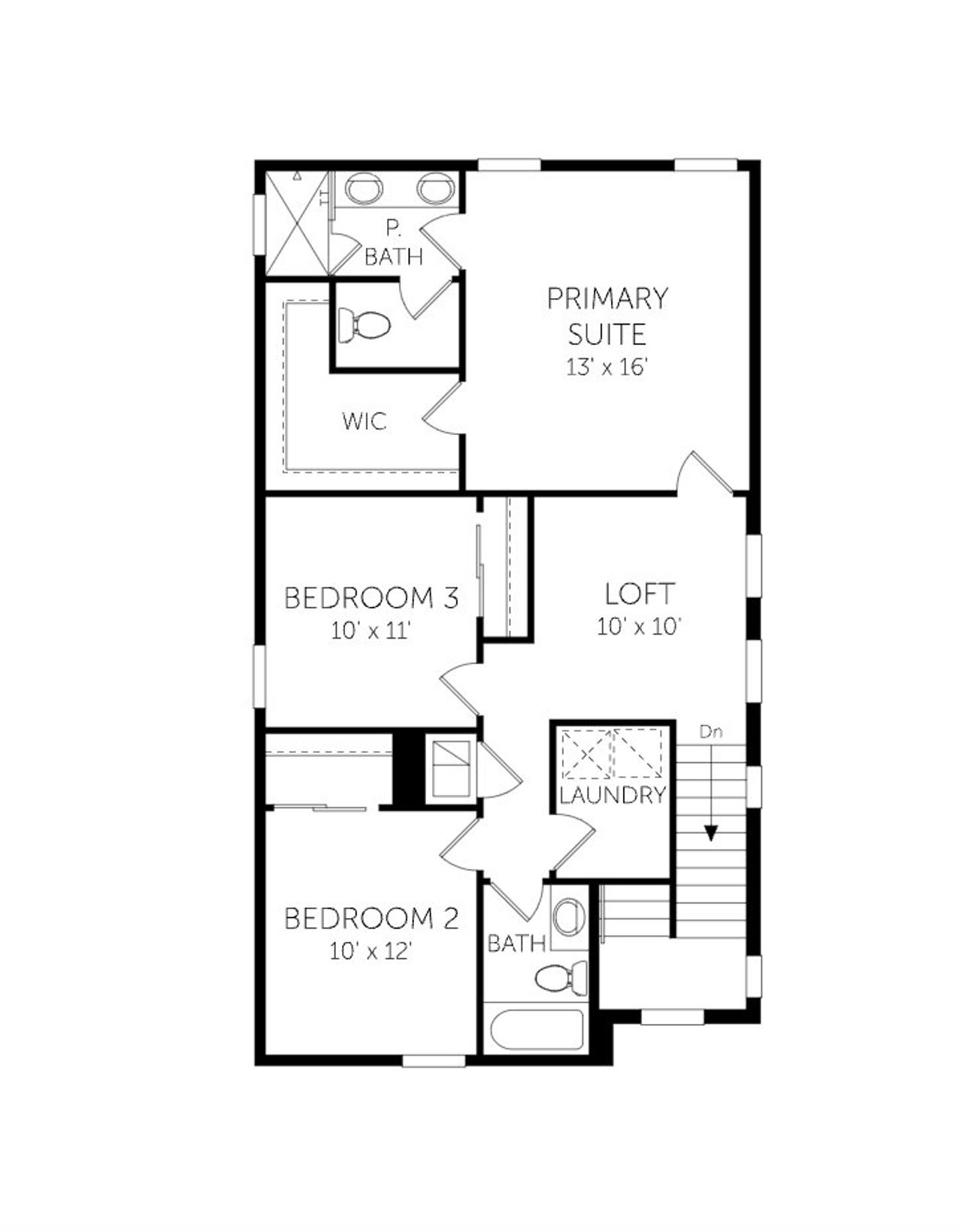 2D floor plan layout of this home in Serenade at Ovation, Winter Garden, FL (Image 2).