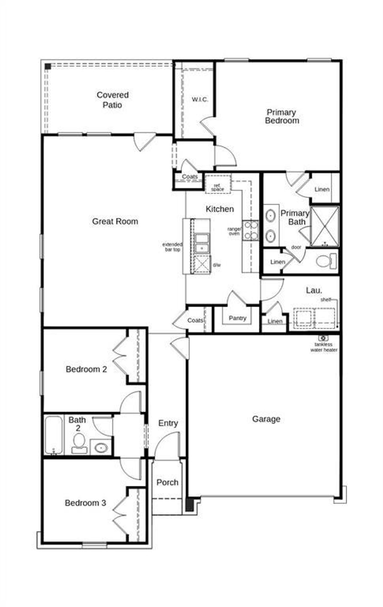2D floor plan layout of this home in Princeton Estates, Princeton, TX (Image 2).