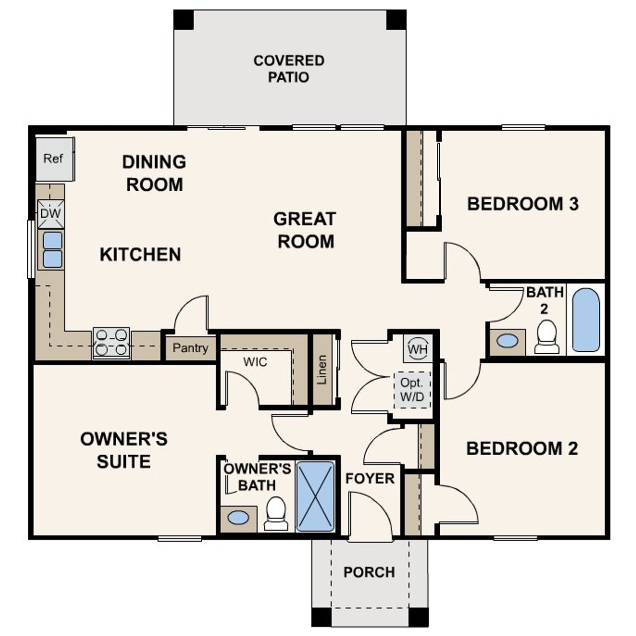 2D floor plan layout for the Sabrosa by Century Complete in Arizona City, Arizona City, AZ (Image 2).