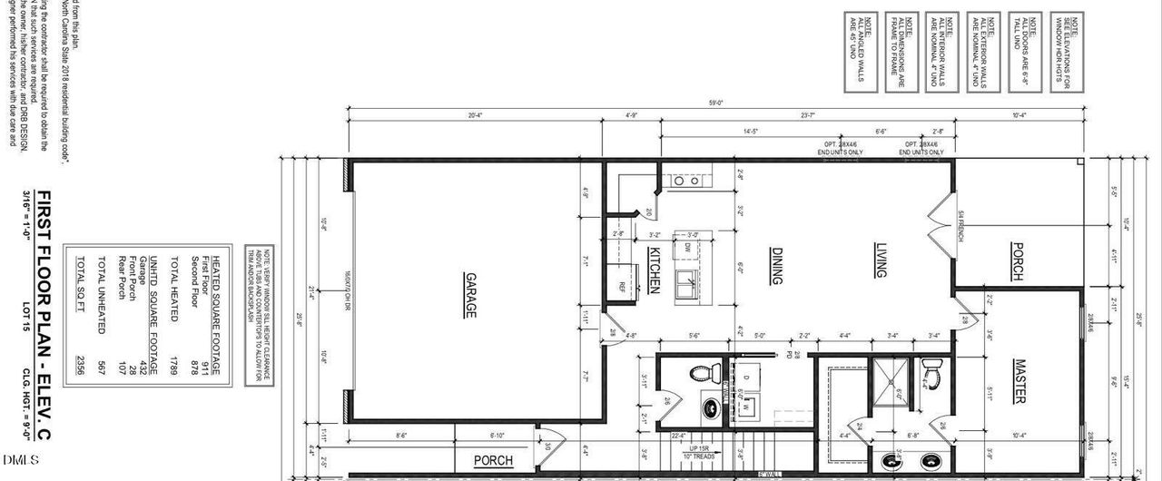 Lot 15 White Oak Townhomes 2nd floor pla