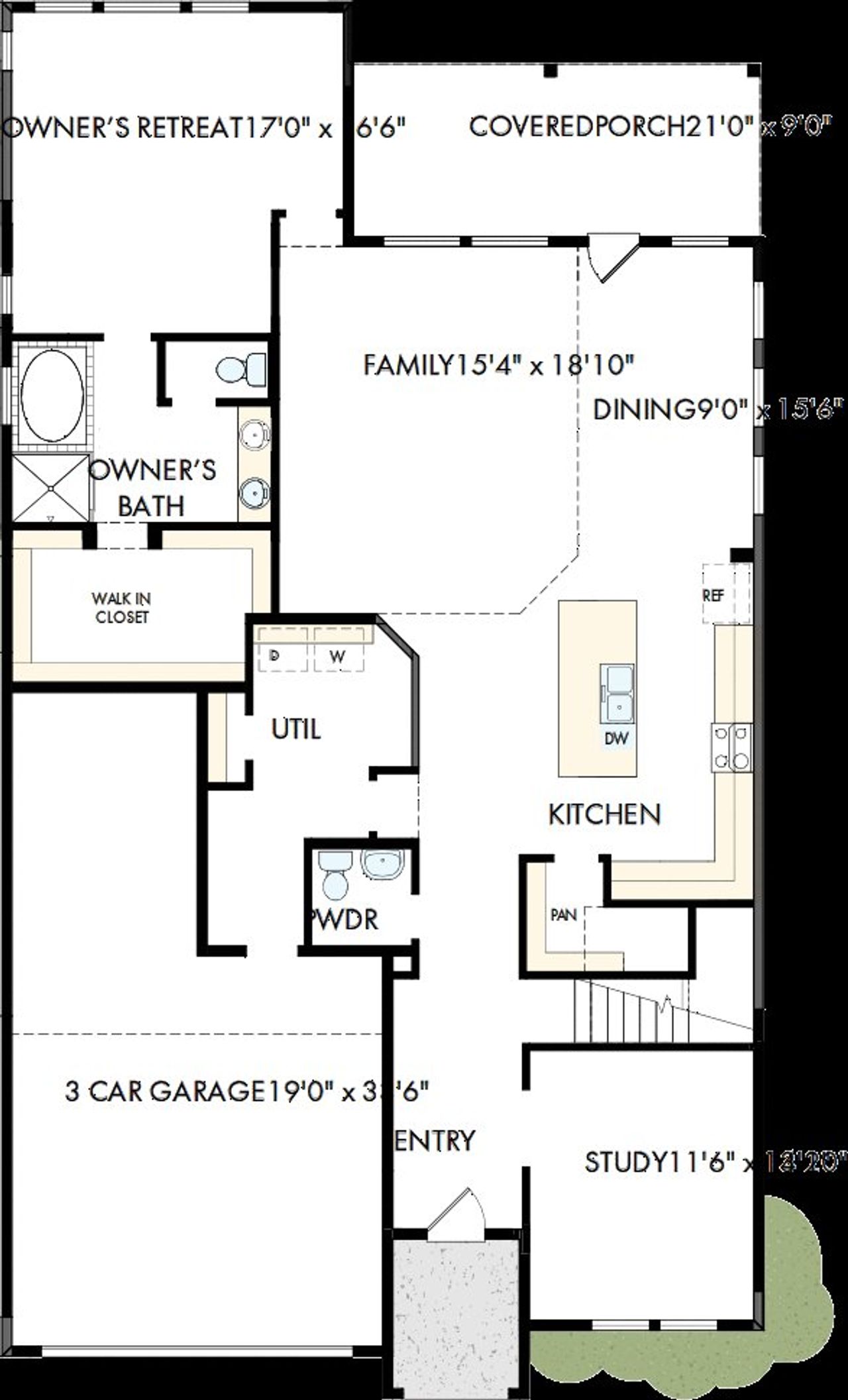 2D floor plan layout of this home in The Grand Prairie - Retreat Collection, Hockley, TX (Image 2).