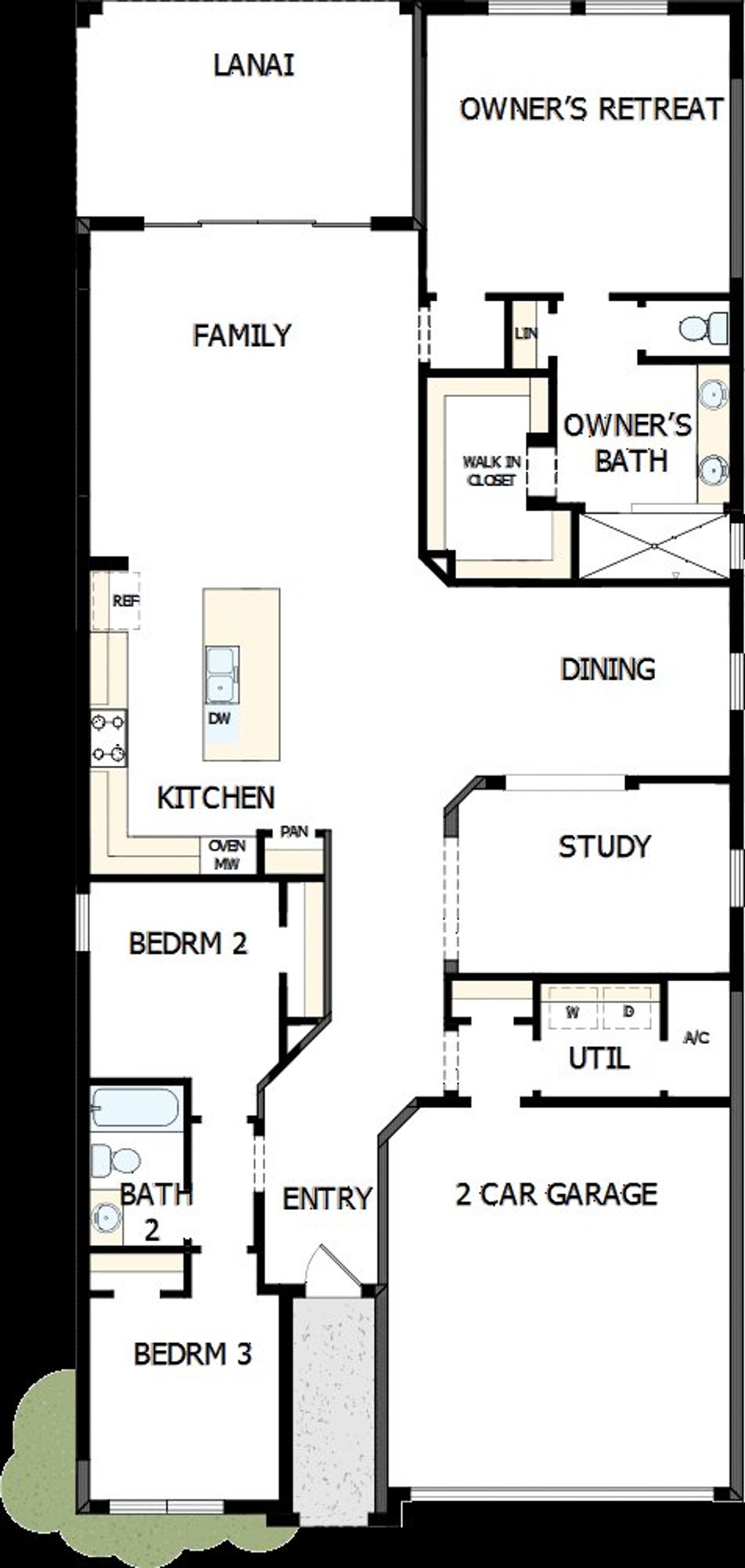 2D floor plan layout of this home in Eastlyn, Bradenton, FL (Image 2).