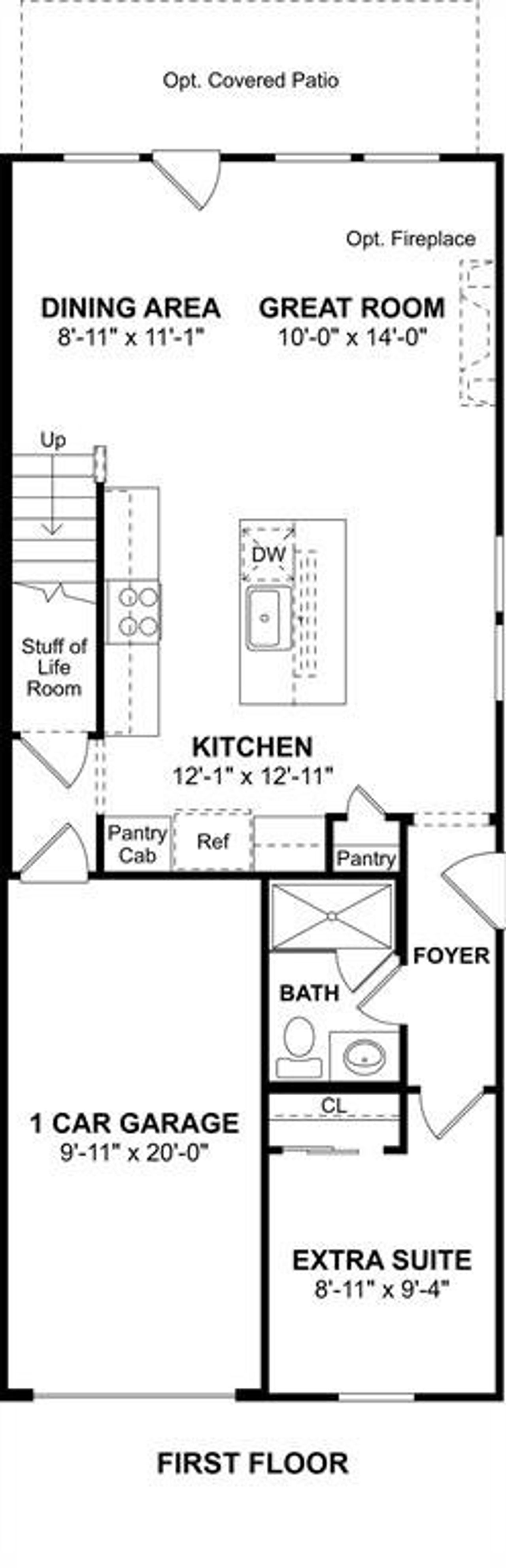 2D floor plan layout of this home in Providence Commons, Providence Village, TX (Image 2).